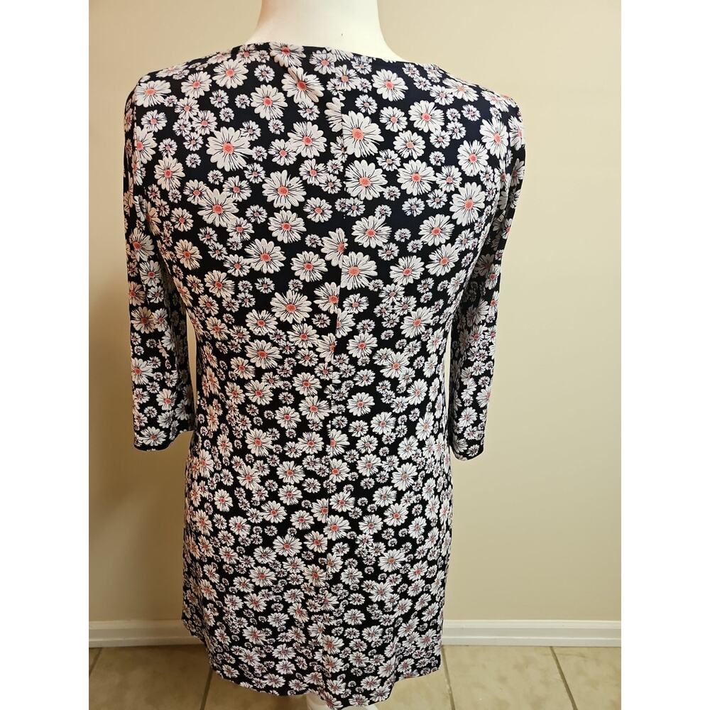 MSK Petite Navy Blue Stretch Boho Floral Dress With Lining SZ PL - Picture 5 of 7